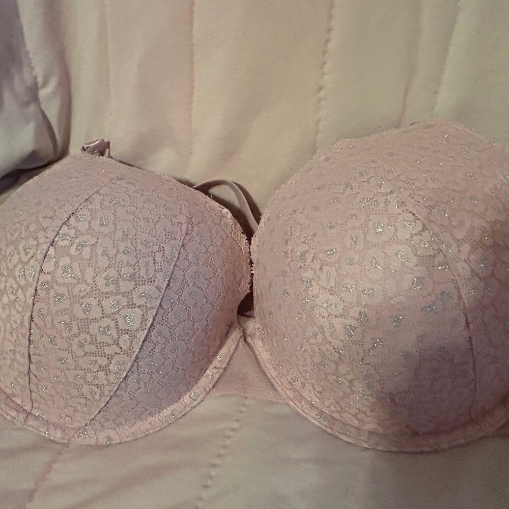 Victoria's Secret Pink Lined Demi with Jeweled 38DD cups